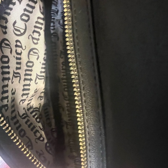 JUICY COUTURE Obsession Backpack Black Licorice Bling Logo Rhinestones Bag Y2K - Picture 7 of 14